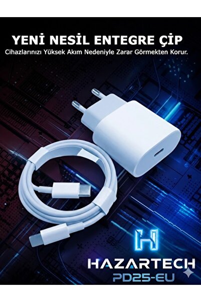 PD25-EU 25W HİPER HIZLI TYPE-C ŞARJ SETİ