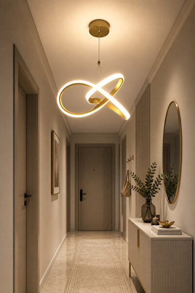 VENON Karat Tekli Sarkıt Ledli Avize 3 Renk Eskitme Salon Led Avize Modern Sa...