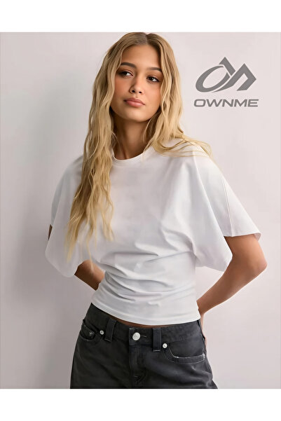 OWNME Μπλούζα με φαρδιά μανίκια από φυσική βισκόζη, που ταιριάζει στη μέση