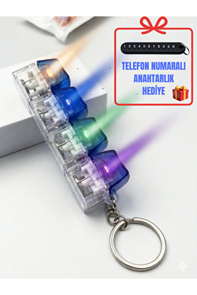 Poçi's World RGB Işıklı Mekanik Klavye Tuşlu Stres Atma Anahtarlığı - 4'lü Fi...