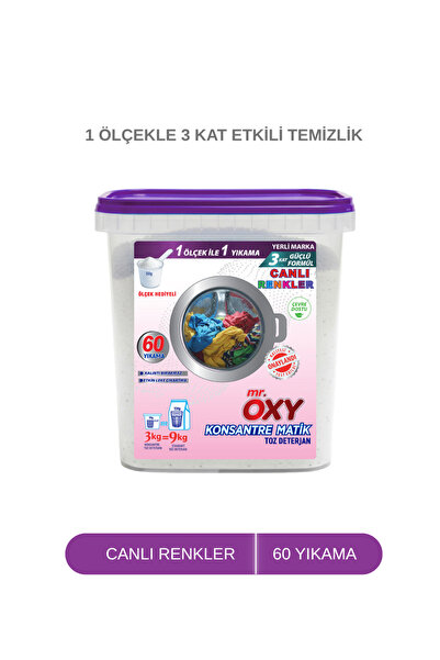 MR.OXY Mr. Oxy Konsantre Matik Toz Deterjan 3 kg - Canlı Renkliler