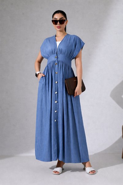 Pure Class Rochie de damă din denim și Tencel, tip Gilet