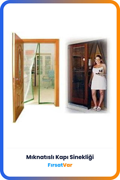 FırsatVar Mıknatıslı Tül Kapı Sinekliği Mutfak Balkon Kapı Sinekliği Kendi Ka...