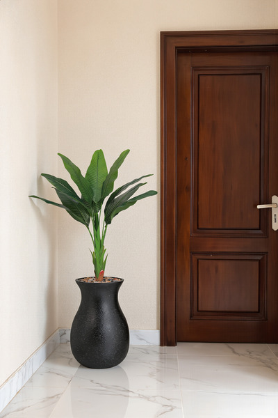 MARIA HOMES 156 cm Artificial Bird of Paradise Plant with Fiber Vase Pot – Tr...