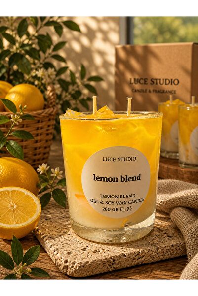 LuceStudio Bardak mum / Luce Studio Lemon Blend Jel & Soya Mum – Dekoratif Li...