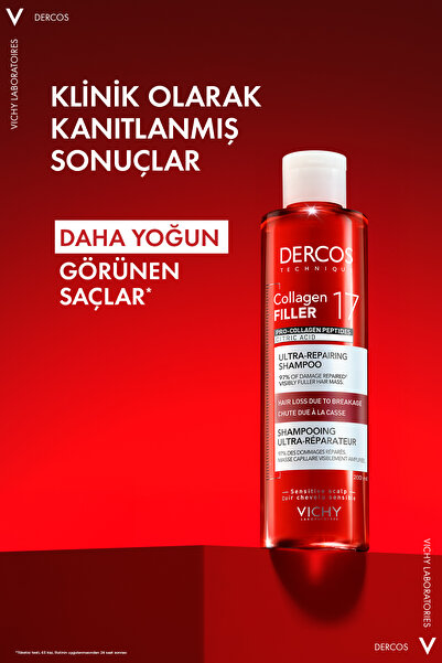 Vichy Dercos Collagen 17 Filler Tüm Saç Tiplerine Uygun Koparak Dökülme Karşıtı Saç Bakım Şampuanı 200 ml