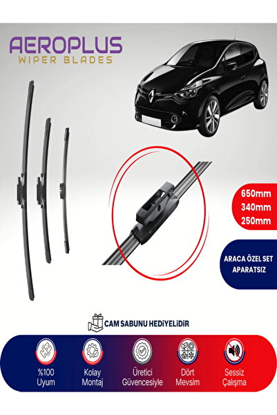 Aeroplus Renault Clio 4 Ön Arka Muz Silecek Takımı 2012-2020