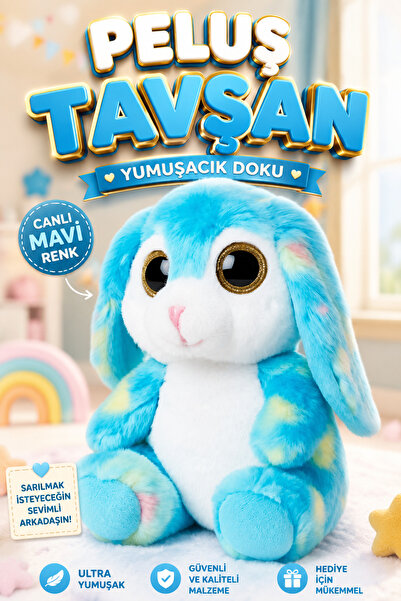 viyolmarketim Sevimli Peluş Tavşan 25 cm – Uyku & Oyun Arkadaşı