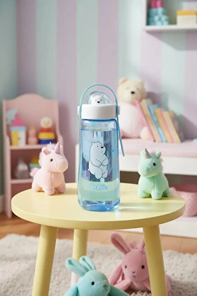 Miniso We Bare Bears Lisanslı Kutup Ayısı Figürlü Plastik Şişe – Sızdırmaz ve...
