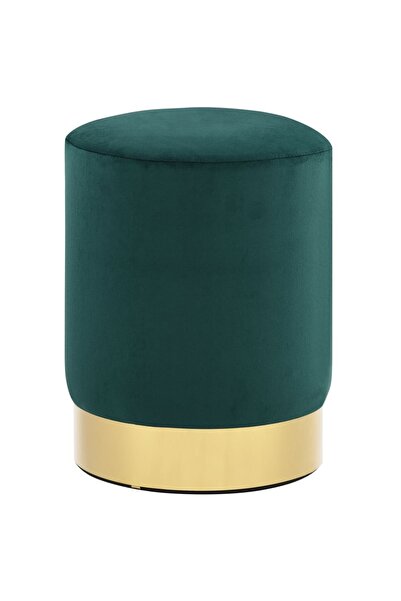 Concept Taburet, verde închis și auriu, catifea