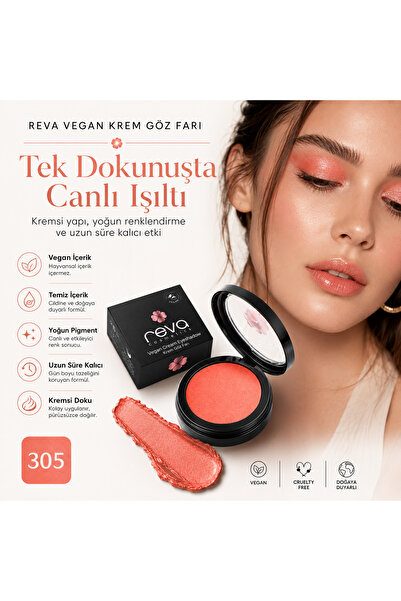REVA Vegan Cream Eye Shadow - No. 305 |   Clean Content, Long-Lasting & Mono ...