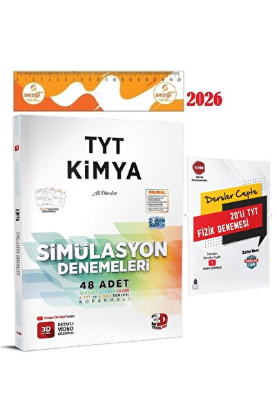 3D Yayınları 3D TYT 3D Simülasyon Kimya Denemeleri 2026 YENİ ve HEDİYE TYT De...