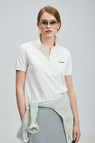 Lufian 121040002 Anka polo majica s ovratnikom, ženska majica, BELA