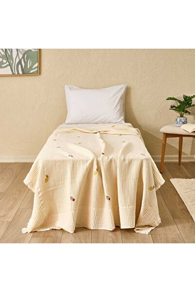 Evidea Soft Sorbetto Tek Kişilik Pike - Ekru / Renkli - 160x220 cm
