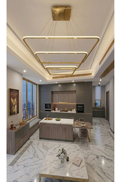 Lzy Avize Store Modern Kare Eskitme Kasa Tek Renk Led Avize & Şık Salon Aydın...