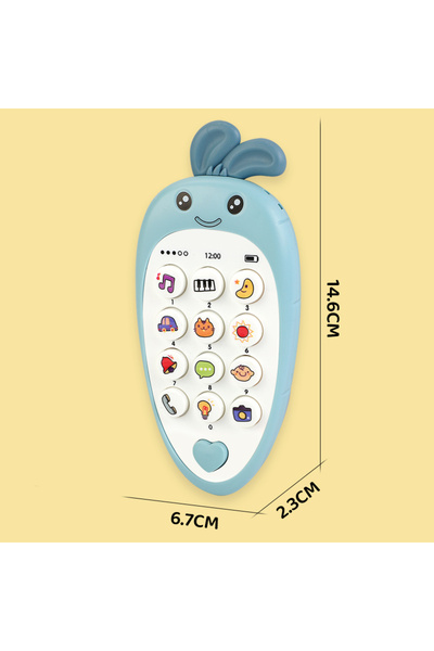 Choice7 لعبة هاتف للأطفال باللون الأزرق، موسيقى، صوت، هاتف، ألعاب نوم، مع عضا...