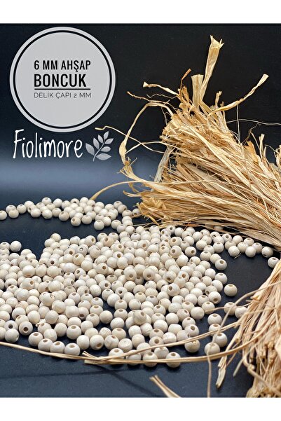 Fiolimore 6 мм сурови дървени мъниста (25 грама, 190 броя) Диаметър на отвора...