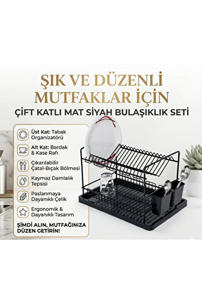 ÇAĞDAŞ Beymes Set Üstü Bardaklık Tabaklık Seti Metal