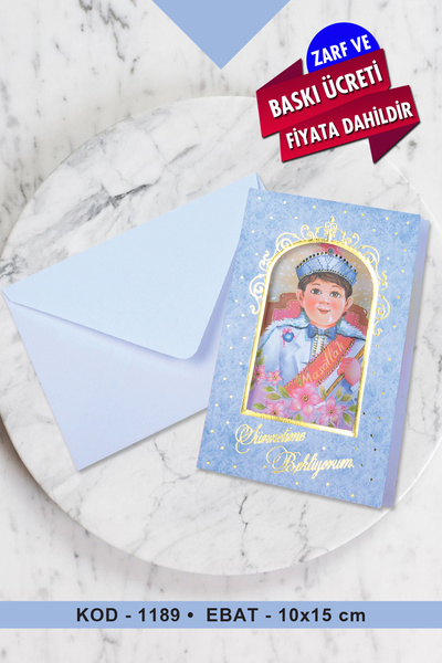 Cem Davetiye Sünnet Davetiyesi 1189 (100 Adet) Baskı Dahil