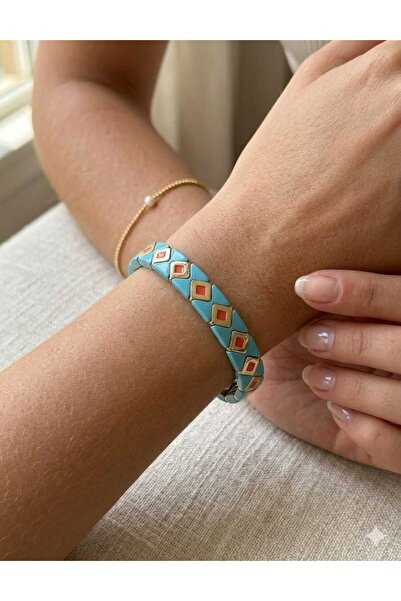 TLSMACCESORIES MİNELİ BİLEKLİK DÖRTGEN LASTİKLİ