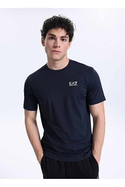 EA7 Bisiklet Yaka Lacivert Erkek T-Shirt TENNIS CLUB TEE