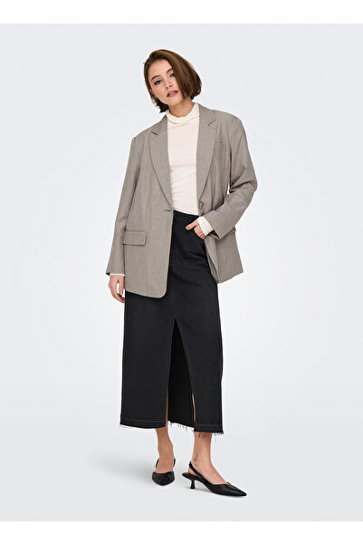 ONLY Açık Kahve Kadın Oversize Ceket ONLLINDA LS BOYFR MEL BLAZER TLR NO
