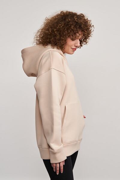 MBEY1989 Mbey Oversize Cream Hoodie - Unisex