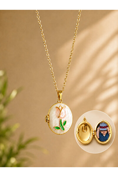Bluw Jewelry Rosé Blossom Heritage - Mine İşçilikli Vintage Lale Kolye