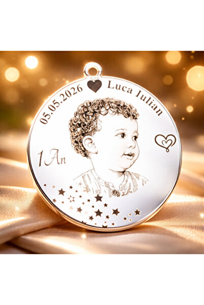Simoshop Medalion de argint personalizat pentru botez