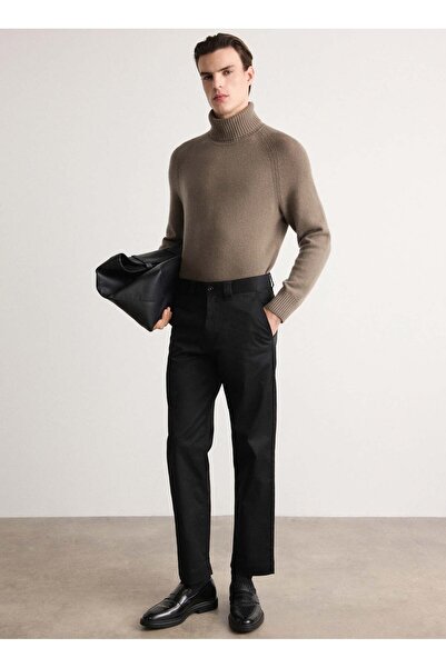 BOSS Siyah Erkek Straight Desenli Chino Pantolon Chino-Straight-A