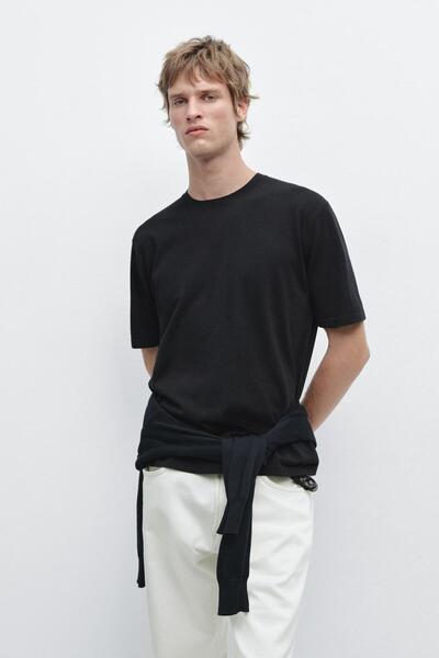 Massimo Dutti Pamuklu triko t-shirt