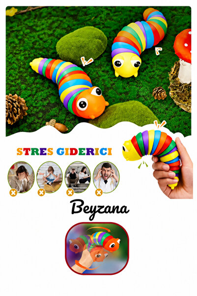 BEYZANA Çocuklar İçin Eğitici Oyuncak Tırtıl Şekilli Renkli Duyusal Eğitici R...