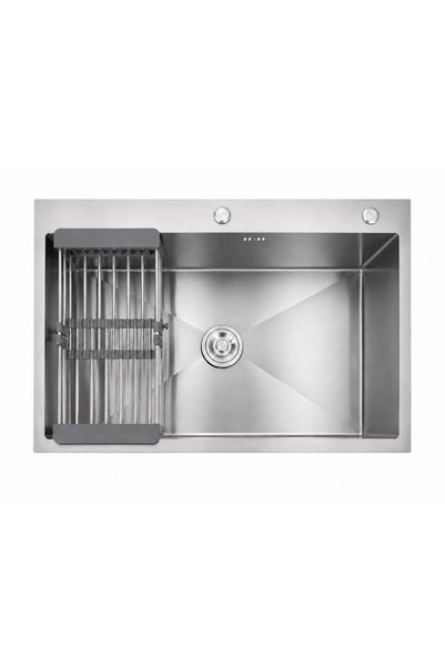 Radinavico Chiuvetă bucătărie, singură cuvă, oțel inoxidabil 304, 80 x 50 x 21 cm, finisaj satinat, include accesorii scurgere