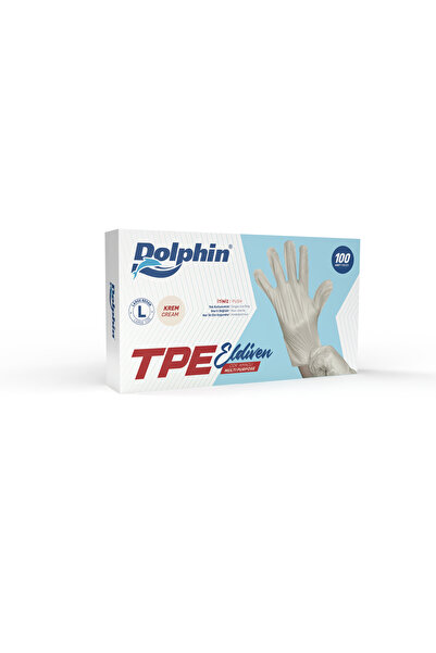 Dolphin Krem TPE Eldiven Gıda Temasına Uygun S Beden 100 Adet
