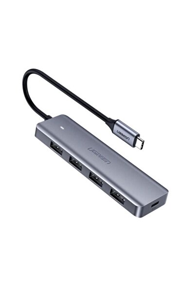 Type-C to USB 3.0 4 Port USB Hub Multiplexer - Gray
