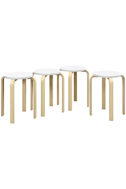OEM Set of 4 stackable Re-Bloom chairs, wood, /white, 40 x 40 x 45 cm