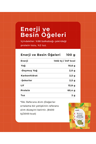 NUSTİL Balkabağı Çekirdeği Proteini Tozu 350g