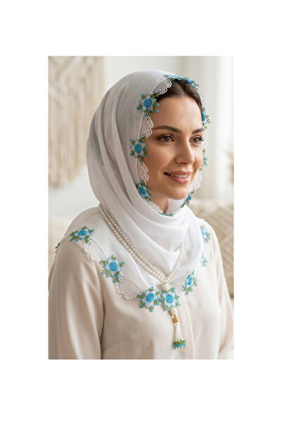 NUMİSTORE İğne oyası beyaz renk namaz örtüsü