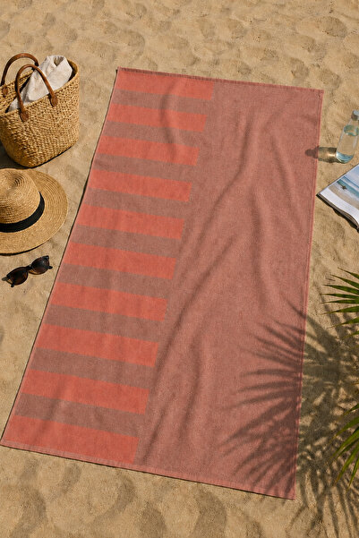 Daylife 95% Cotton Striped Beach Towel Large Size Sea and Pool Towel 75X150 cm