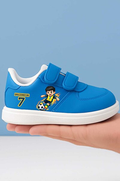 amazoondesing Pantofi sport pentru băieți cu bandă imprimată Footballer crx G...