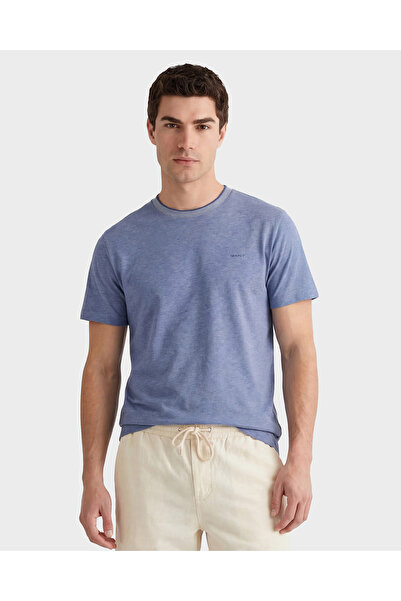 Gant Erkek Mavi Bisiklet Yaka Regular Fit T-Shirt