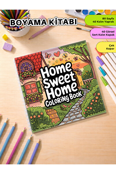 metafortoys كتاب الرسم هوم سويت هوم كوزي بوك - 21x20 سم | 40 صورة | للأطفال و...
