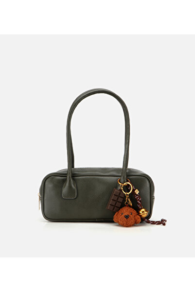 Hotiç Women's Khaki Charm Detailed Shoulder Bag