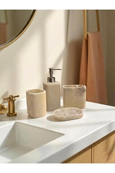 Lisso Home Mona 4'lü Banyo Sabunluk Set'i