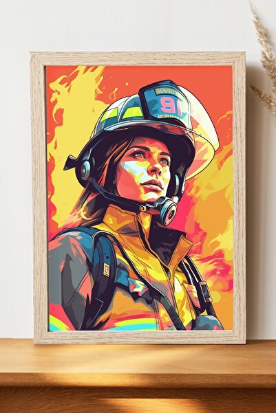 Luna Marissa Αφίσα Firefighter Woman - Αφίσα τοίχου από γυαλιστερό χαρτί χωρί...