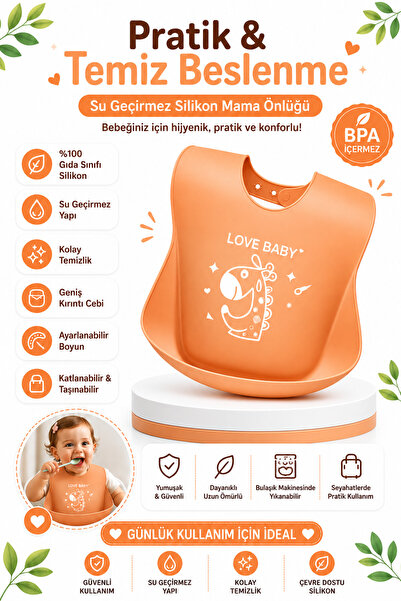jojobebek Figured Premium, Durable Bpa-Free Adjustable Children's Silicone Bi...