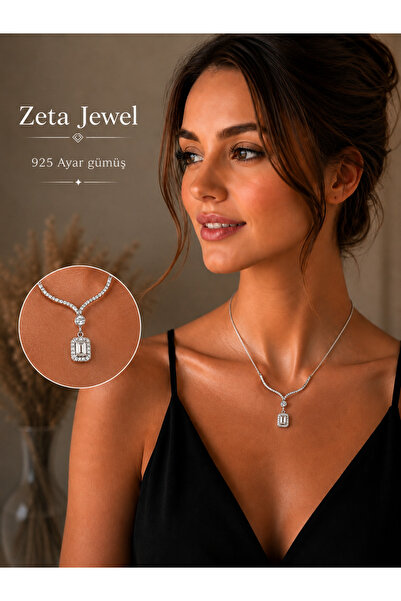 Zeta Jewel Baget Gümüş Gerdanlık, Gümüş Kolye