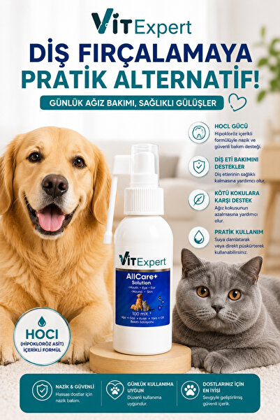 Vitexpert Kedi & Köpek Ağız ve Diş Bakım Spreyi Ağız Kokusu Giderici Diş Eti ...