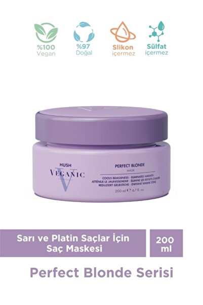 HUSH Veganic Perfect Blonde Care Mask for Blonde and Platinum Hair 200 ml
