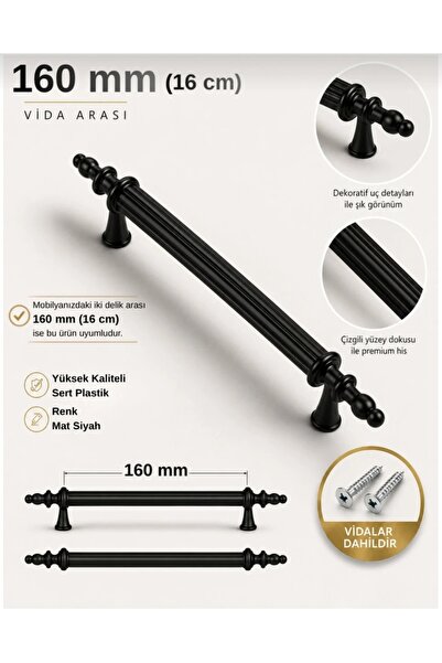 Online Masall AVM Raşel kulp 1 adet ( 160mm vidalı ) plastik kulp komidin,dol...